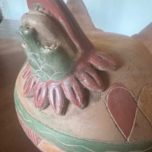 Spectacular Aztec? Mayan? Antique Footed Clay Pottery Bowl - Picture 4 of 7